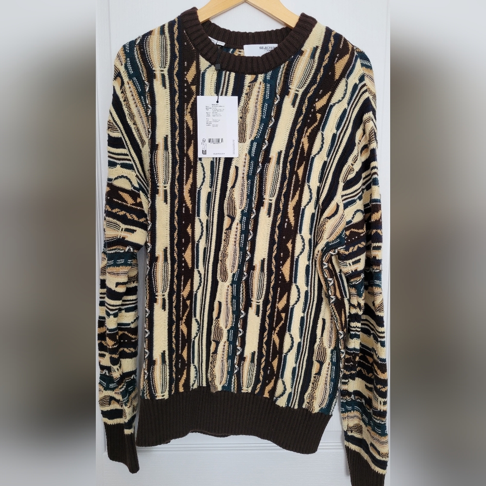 NWT Slected Homme Mens Sweater, Sz L